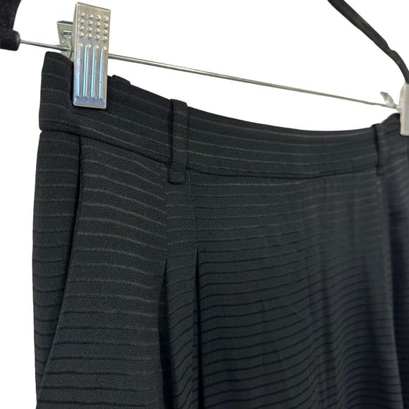 MM. Lafleur The Howland Mini Stripe Pleated Black Trouser Pants Pockets Size 6 - Picture 4 of 13